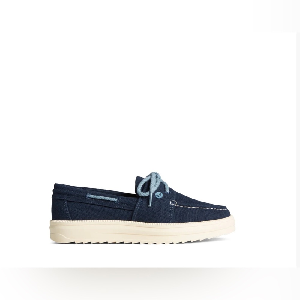 Sperry SC Cruise PlushStep Sneakers 7M – Navy Canvas Slip-On Boat Shoes NIB